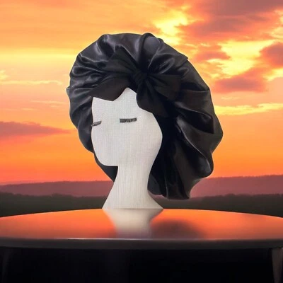 1pc SHORT Satin Hair Bonnet w/BOW-4 All Hair Types- USA SELLER- FAST SHIPPING! - Image 1 of 4