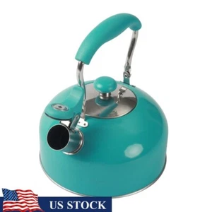 Whistling Stainless Steel Tea Kettle Induction Safe Easy Pour Removable Lid New - Picture 1 of 14