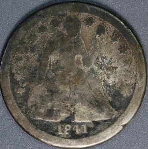 1841 O Seated Liberty Dime G (Inexpensive Hole Filler) - Picture 1 of 6