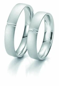 Trauringe Breuning Rainbow Collection 6215/6216 in 585 Gold weiß 14 kt - Bild 1 von 2