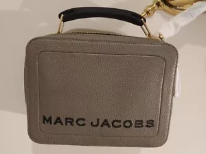 Marc Jacobs The Box LRG Leder Top Griff Tasche & Umhängetasche EISEN BRAUN ~ Staubbeutel - Bild 1 von 12