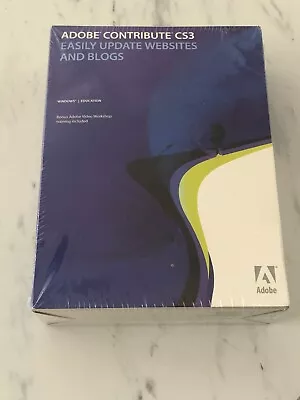 New SEALED Box 2007 Adobe Contribute CS3 Windows 90076069 OEM ORIGINAL AUTHENTIC - Image 1 of 3