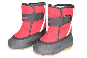 L.L. BEAN Toddler Snow Boots Lined Size 6 Red & Black Adjustable Closure - Picture 1 of 14