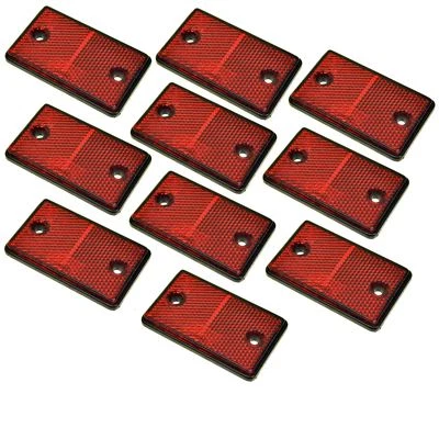 Red Rectangular Rear Reflector Pack of 10 Trailer Fence Gate Post TR074 - Image 1 of 4