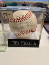 AUTOGRAPHED BASEBALL TERRY PENDLETON ST LOUIS CARDINALS WORLD SERIES 1991 BALL