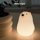 Baby Pat Light Timing Cartoon White Bear LED Night Lamp Silicone For Bedroom