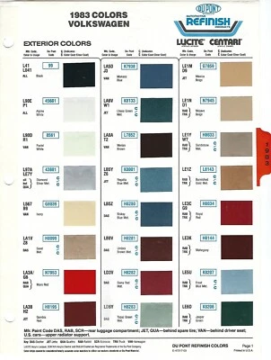 Volkswagen Beetle Scirocco 1983 VW Jetta Quattro Rabbit Golf virutas de pintura  Foto 1 de 3