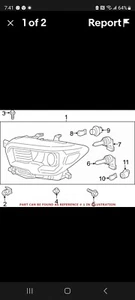 2019 2020 2021 Toyota Tacoma Right Passenger Headlamp New OEM 81110-04262 - Picture 1 of 2