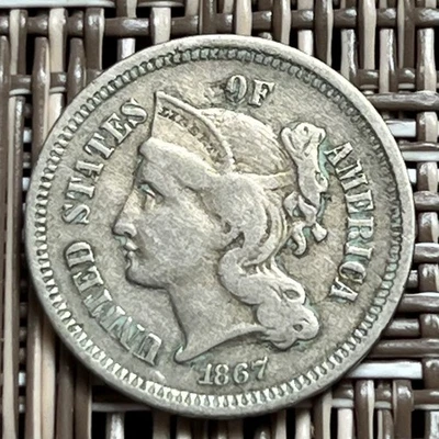 1867 three cent nickel - Image 1 of 2