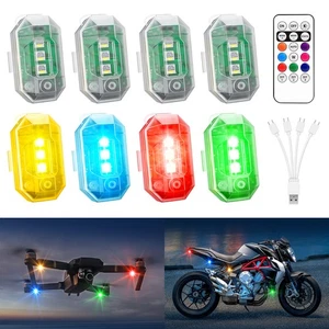 Wireless 8 Pods RGBW 3-LED Strobe Lights 4-in-1 USB Anti-Collision Warning Lamps - Picture 1 of 20