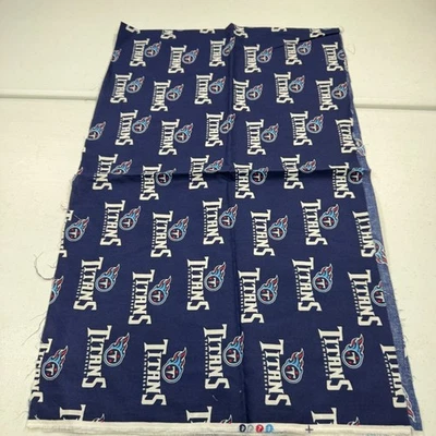 NFL titans quilting fabric blue football 90s 6037 cotton 19x58 - Image 1 of 4