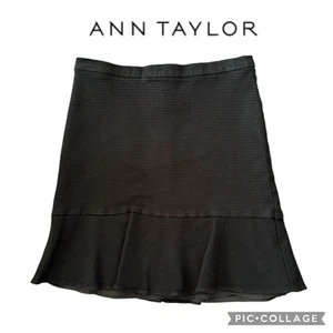 Ann Taylor black A line ruffled mini skirt petite size 6P - Picture 1 of 9