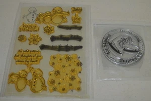 Winter Schneemann Eislaufen Acryl Stempel viele unbenutzt Basteln Kunst Scrapbooking - Bild 1 von 3