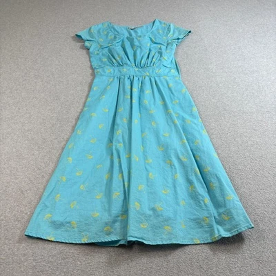 Vestido eShakti Personalizado Para Mujer Mediano Azul Amarillo Paraguas Midi Manga Gorra Modesto Foto 1 de 4