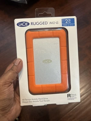 LaCie LAC9000298 Rugged Mini 2TB External Hard Drive - Orange - Image 1 of 4