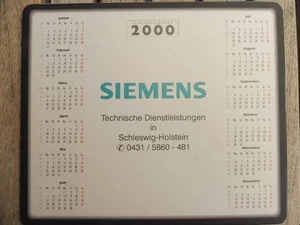 90th Siemens Werbe - Mauspad mit Kalender 2000 Mousepad Werbung Sammler - Bild 1 von 1