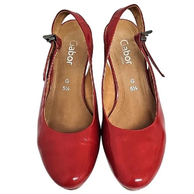 Tacones Gabor Comfort de cuero con puntera cerrada ajustable con correa trasera para mujer talla 8 (5,5 UK) Foto 1 de 4