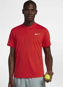 Polo da golf tennis Nike Court Dri-FIT Dry Blade M rossa nuova con etichette stile #DH4933-658 - Foto 1 di 3