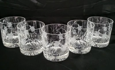 Stuart Crystal Cascade Old Fashioned (3 1/4") Glass Set Of Five  - Image 1 of 4
