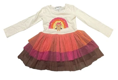 Allison Ann Thanksgiving Turkey Girls Long Sleeve Tutu Dress Size 4 Toddler EUC - Image 1 of 4