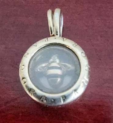  PANDORA ПОЗОЛОЧЕННЫЙ T1 S ЭЛЬ 925 ПРОБЫ ОНИКС HALO ПЧЕЛЫ КРУГЛЫЙ КУЛОН - Изображение 1 из 4