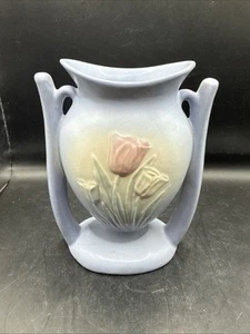 Hull Sueno Tulip Vase 108-33-6 Blue Art Pottery 6in 1938 A Beauty - Picture 1 of 6