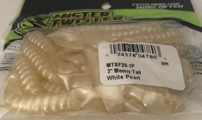 Mister Twister MTSF20-1P Meeny Tail Grub 3" blanco perla-1 paquete 20 piezas-nuevo (ver más abajo) Foto 1 de 4