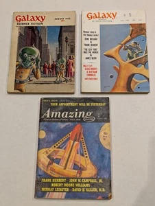 Lot of 3 - Galaxy, Amazing Stories 1952-1969, Frank Herbert, Philp K. Dick - Picture 1 of 7