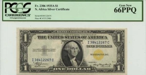 1935A $1 N.Africa Silver Certificate FR#2306 PCGS GEM 66 PPQ GCC Green - Picture 1 of 2