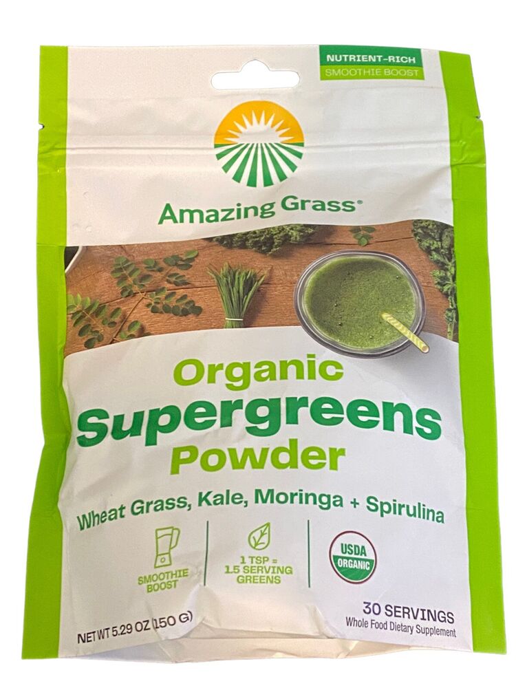 Amazing Grass Organic Super Greens Powder Rich Smoothie Boost  5.29 Oz 01/24