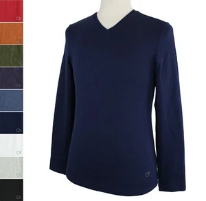 Camisa para hombre Calvin Klein, térmica manga larga cuello en V suéter ligero algodón - Imagen 1 de 16