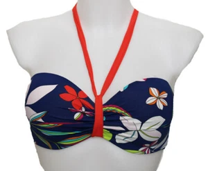 BIKINI OBERTEIL GEPOLSTERT FLOWER BLUMEN MUSTER CHERRY BEACH Gr. 80 CUP C NEU - Bild 1 von 3