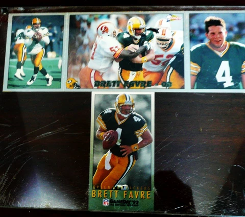 1993 WOODEN PLAQUE BRETT FAVRE GAME DAY OFFICIAL NFL CARDS FOOTBALL # 4 HEAVY Cover