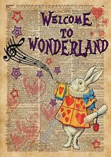 Vintage Alice In Wonderland Welcome Classic Print Poster Wall Art Picture A4 +
