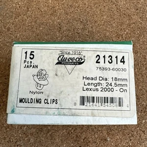 Auveco 21314 15 Moulding Clips Compatible with Lexus 75393-60030 - Picture 1 of 9