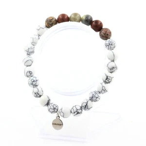 Armband Saphir Aus Mogok, Birma, Myanmar + Perlen Leopard Jaspis + Made IN E - Bild 1 von 7