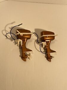 Lot Of 2 Vintage Miniature Plastic Battery Powered Toy Outboard Motors
