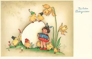 Die Besten Ostergrusse (Der beste Ostergruß) Deutsch Ausländische Osterpostkarte - Bild 1 von 2