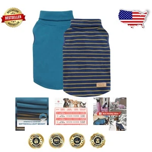 Soft Velvet Dog Pullovers - 2 Pack with Stylish Stripes for Fall & Winter - Picture 1 of 11