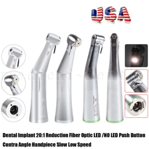 Dental Contra Angle 20:1 Reduction Implant (LED) Low Speed Handpiece Fit NSK ty - Picture 1 of 37