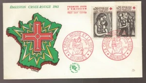 1961 France Emission Croix-Rouge Et La Poste FDC - Picture 1 of 1