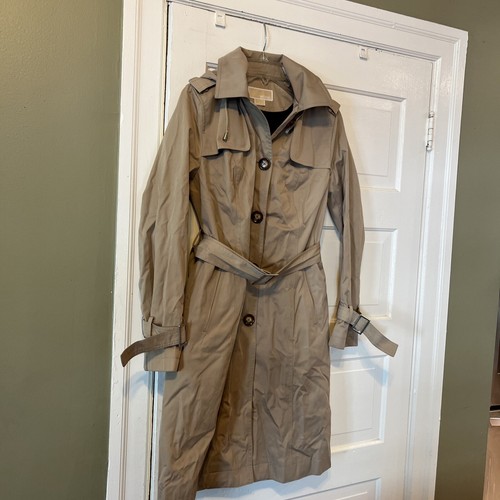 Impermeabile trench donna beige Michael Kors Petite PS foderato con cappuccio e cintura