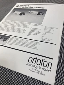 ORTOFON T-5 MOVING COIL TRANSFORMER ORIGINAL INFORMATION PAGE J0945 - Picture 1 of 1
