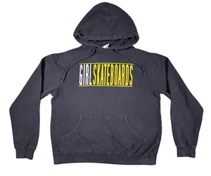 Girl Skateboards Bars Logo Hoodie Mens Size Small Black Yellow Skate - Picture 1 of 9