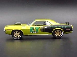 1971 71 Plymouth Hemi Cuda Et Mags Verde 1:64 Escala Diorama Modelo Fundido Car - Imagen 1 de 5