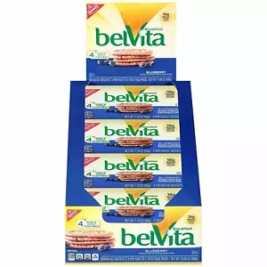 Belvita Blueberry Breakfast Biscuits 4 Hours Steady Energy 4 Count Pack of 3 - Picture 1 of 3