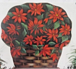 NANCY KINNEY 1988 POINSETTIA BASKET FIREPLACE SCREEN PATTERN - wood available - Picture 1 of 3