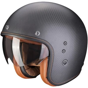 Scorpion Belfast Evo Carbono Solid Talla XXL Motocicleta Retro Casco Jet Negro - Imagen 1 de 3