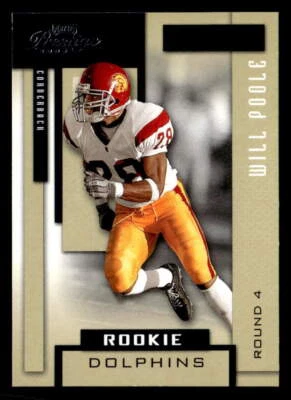 Will Poole 2004 Playoff Prestige Rookie Card #200 Miami Dolphins - Image 1 of 2