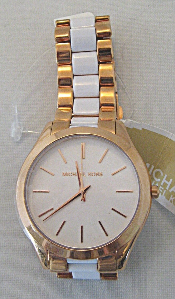 Michael Kors  - Ladies Slim Runway Acetate Rose Gold-Tone Watch  - MK4311 - Image 1 of 1